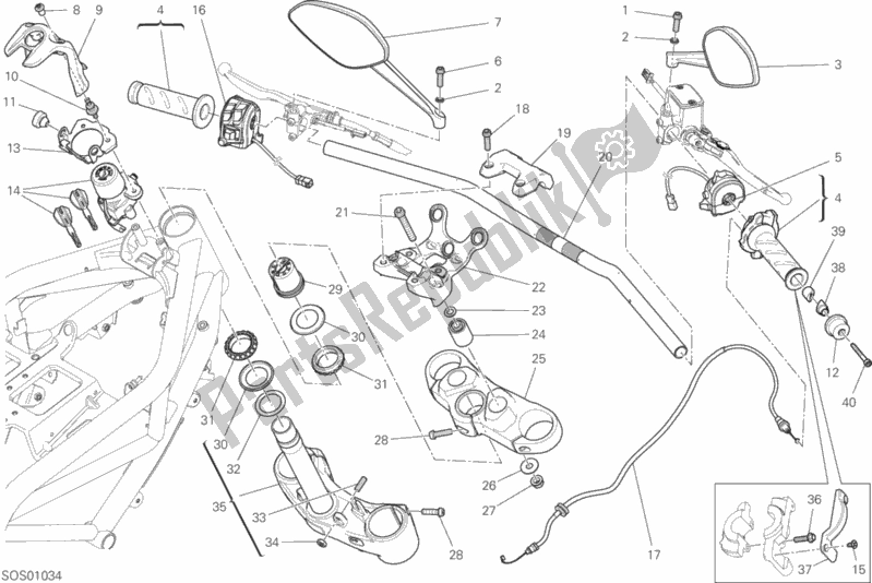 Alle onderdelen voor de Stuur En Bedieningselementen van de Ducati Monster 797 Brasil 2020